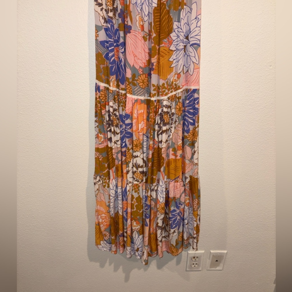 Abel The Label Vibrant Floral Off-Shoulder Maxi Dress XS - Picture 7 of 9